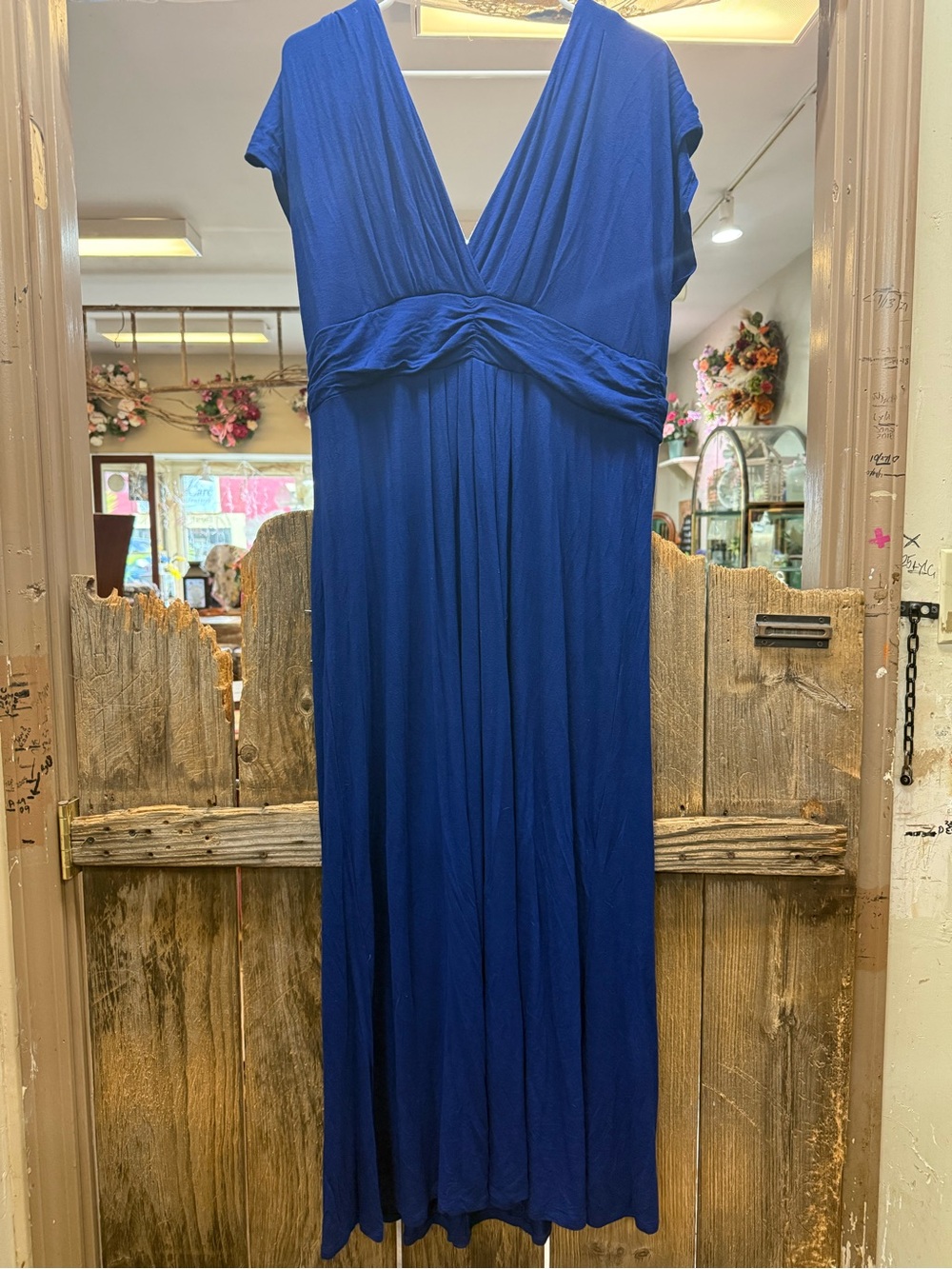 IMAN Royal Blue Twist-Waist Maxi Dress